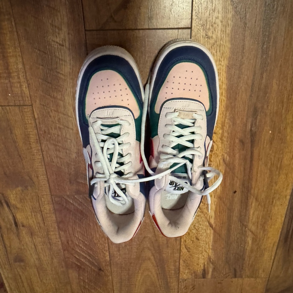 Nike Womens Air Force One Sneakers in Blue, Green, and Pink